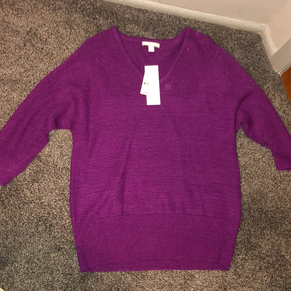 Purple sparkly light sweater